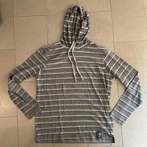 Men's Burnside Limited Edition Grey striped hooded soft jersey -Small